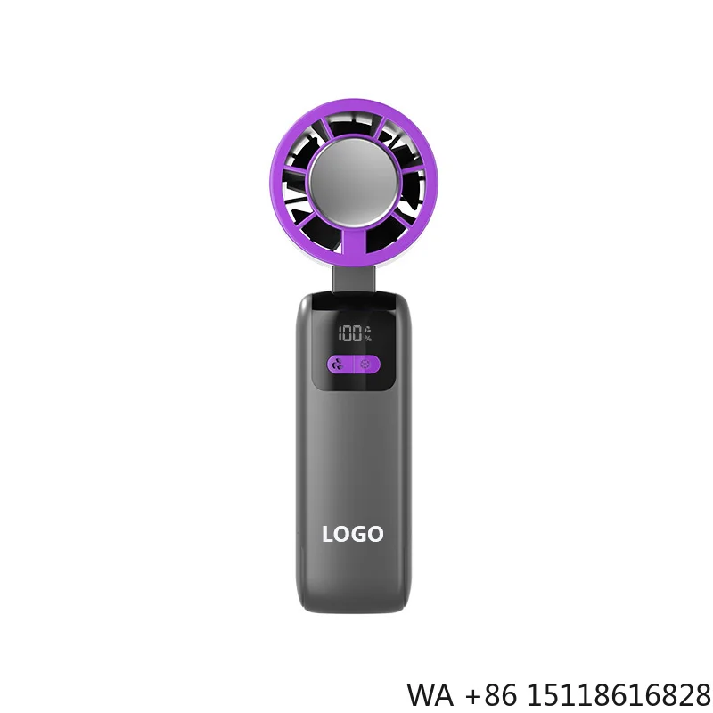 Refrigeration High Speed Cold Cooling Ice Compress Rechargeable Small Usb Portable Fan Adjustment LED Display Handheld Mini Fan