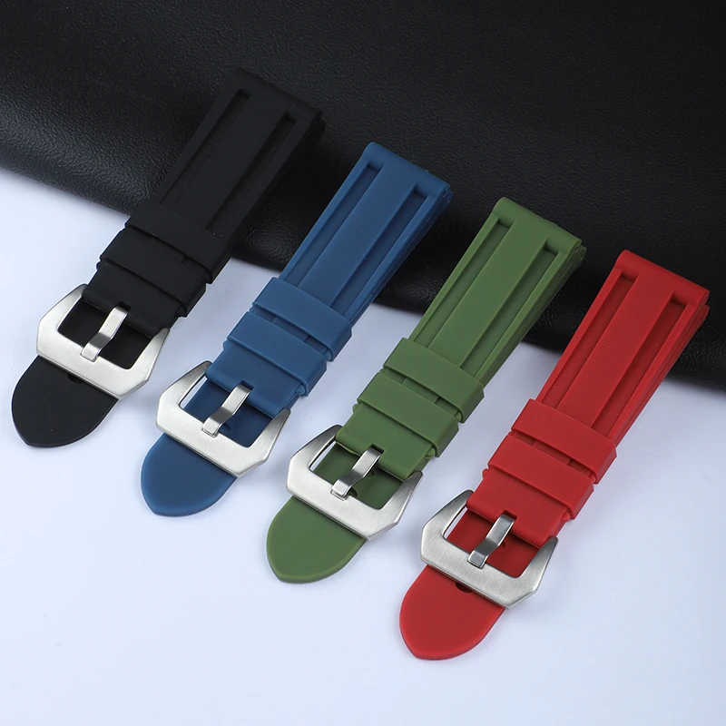 Silicone Watch Band for Panerai Strap Rubber Bracelet  22mm 24mm 26mm Men Women Sport Replacement Watch Band for Omega Belt
