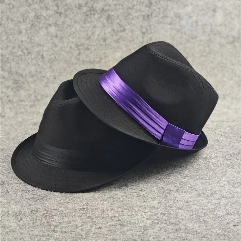 

Stiff Structured Cloth Fedora British Style Jazz Hat Big Size Men's Hat Four Seasons Middle Aged Men's Hat Trendy Outdoor Casual