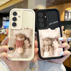 Funny Cute Cat Phone Case For Samsung Galaxy A36 A35 A34 A33 A32 5G A31 A30 A24 A23 A22 A16 A12 A50S M55 Silicone Washable Cover