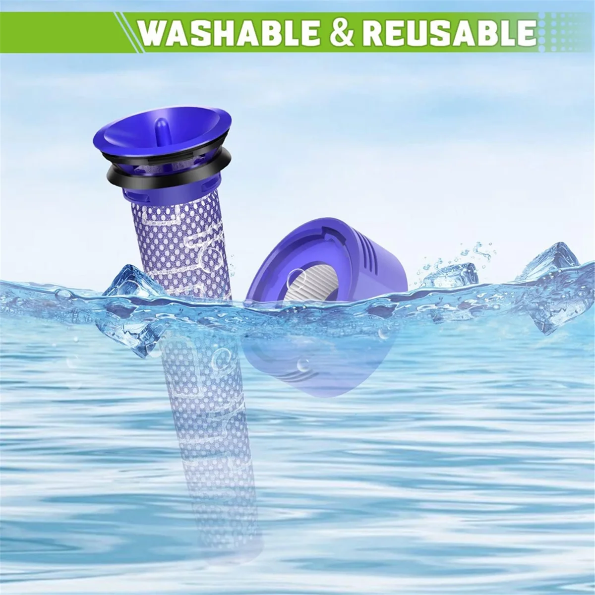 Ac66 para aspiradores de pó sem fio dyson v7 v8 substituição pré filtro e pós filtro hepa kit acessórios