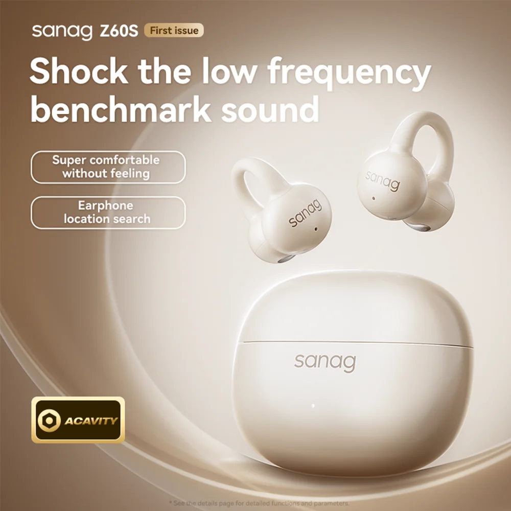Sanag Z60S Ear Clip on OWS Earphones HiFi Sound Open Ear Earbud