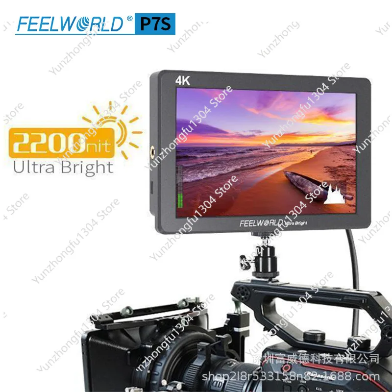 

FEELWORLD P7S 7-дюймовый монитор камеры высокой яркости, дизайн алюминиевого корпуса, дисплей SDI, 4K HDMI