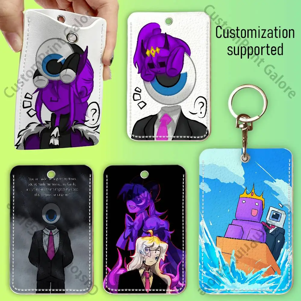 

Tax Duo Wemmbu Eggchan Premium PU Leather Card Holder Card Case with Metal Carabiner,Customizable Design for Daily Use