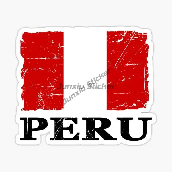 Peru Flag Vinyl Map Car Sticker Country Code PE Decal Car Window Bumper Car Accessories Vinyl Self-adhesive Decor Decal KK