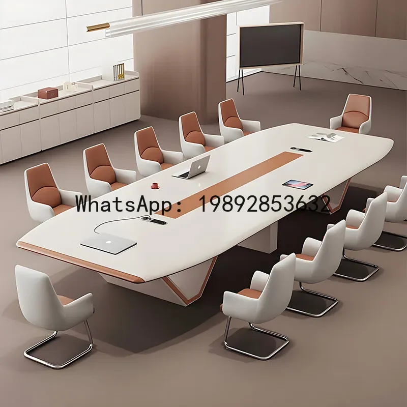 

H5.15 painted conference room table and chair set - large reception table, grand negotiation table, impressive meeting table