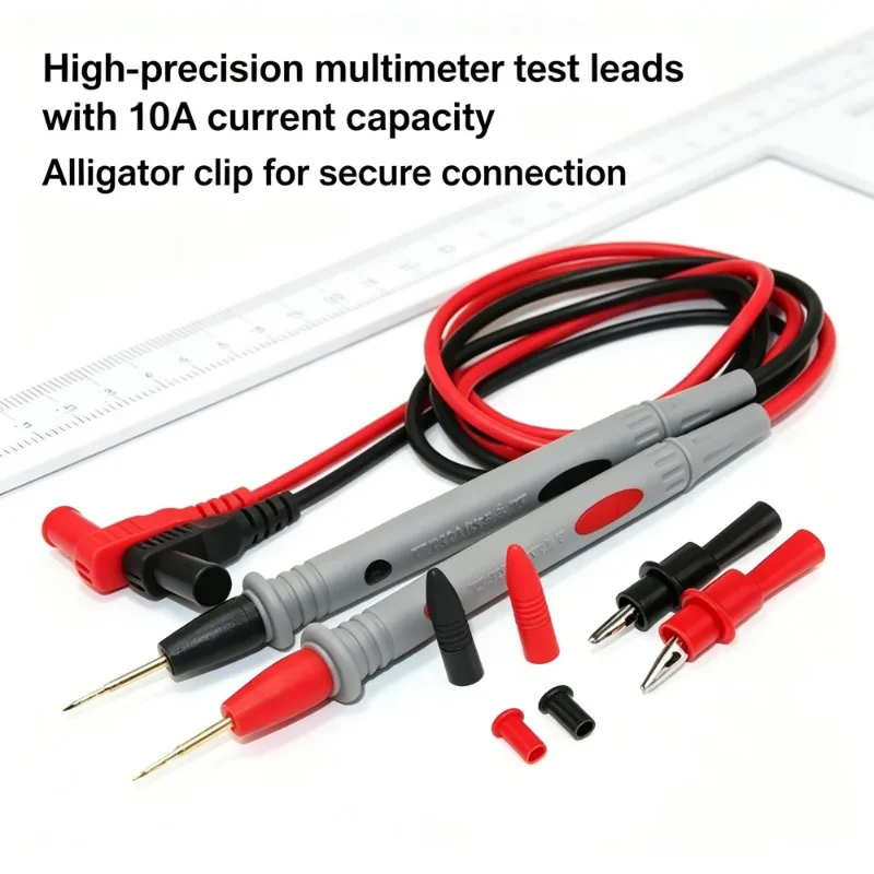Gold Plated 10A Multimeter Test Leads with Crocodile Clips Universal Electrical Test Probes for Multimeter Maintenance