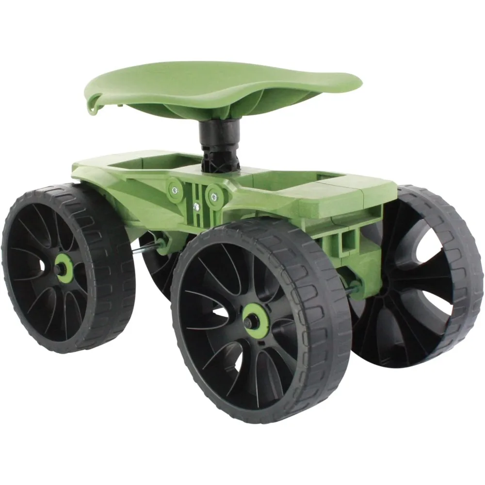 Wheelie Scoot | Premium Rolling Work Seat | Comfort Utility Garden Stool with Never Flat Wheels | Made in USA by Vertex |