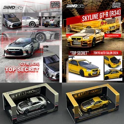 INNO In Stock 1:64 Top Secret  GTR R34 R35 Malaysia Exhibition Limited Diecast Car Model Collection Toys