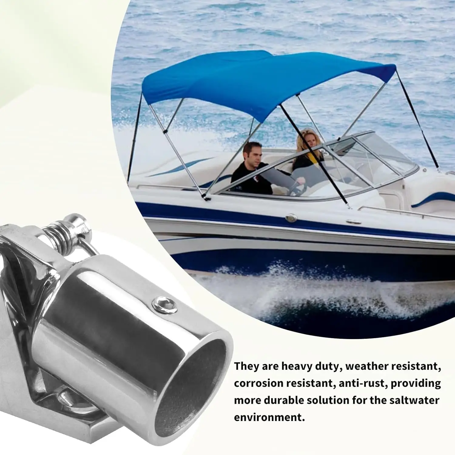 1 Pair 22mm/25mm Top Hardware Deck Hinge with Quick Release Pin Eye End Cap 316 Stainless Steel