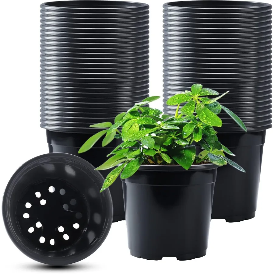 

50 шт. детские горшки, разнообразные пластиковые горшки для растений, 6-дюймовые горшки для рассады с дренажными отверстиями, цветочные горшки для дома и улицы
