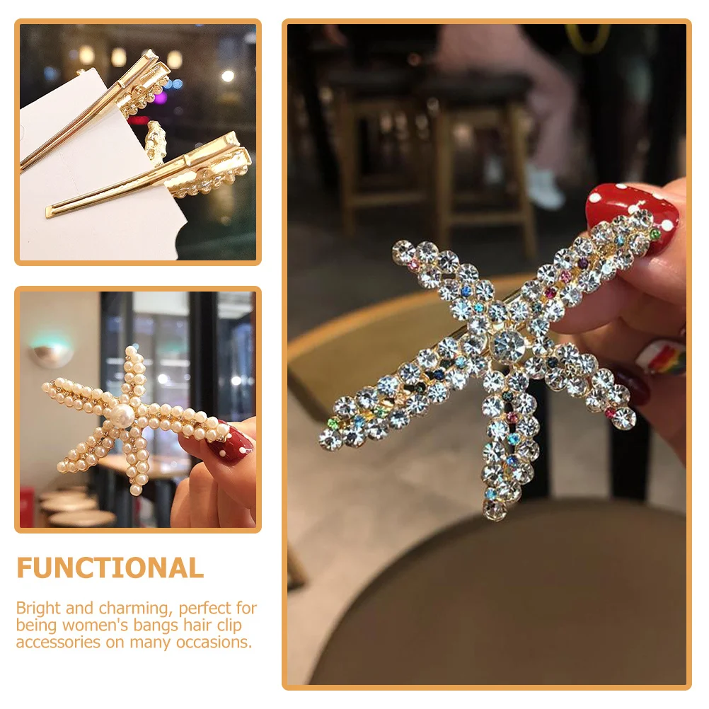 

4pcs Pearl Hair Clip Full Diamond Duckbill Bangs Side Clips for Girls Rhinestone Barrettes Women Accessories Bridal