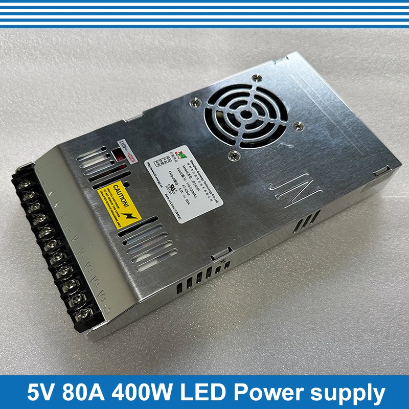 Special LED display power supply With Fan Ultra-thin 110/220VAC input, 5V 80A 400W output