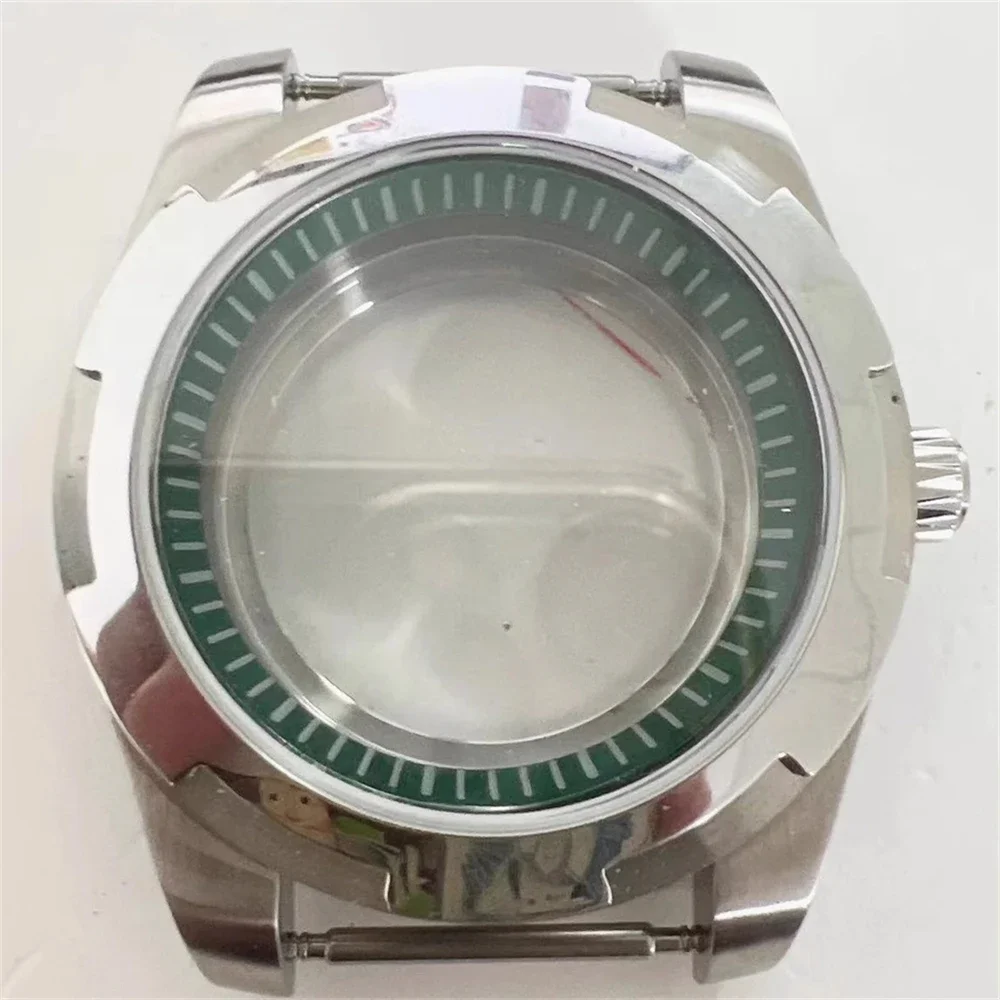 เคสใหม่สีสันสดใสกรอบนาฬิกาขนาด41มม. ใสด้านล่างเป็นสแตนเลสเคสกระจกแซฟไฟร์สำหรับ NH35 NH36 4R เคลื่อนไหว7วินาที