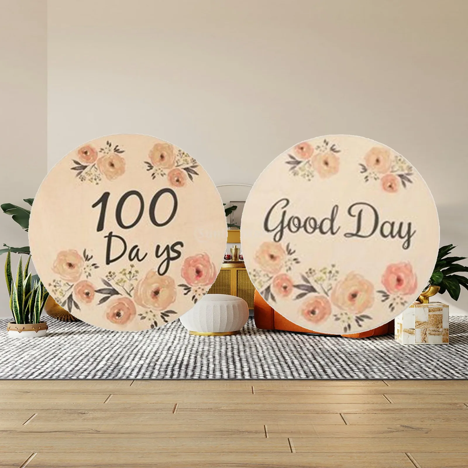 Wooden Monthly Milestone Cards for Baby Growth Photo Props Round Engraved Discs Newborn Commemorative Shower Gift Idea