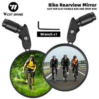 WEST BIKING Bike Mirror Mini Handlebar Mirror Universal Adjustable Wide Angle Bicycle Rearview Mirror MTB Road Bike Accessories