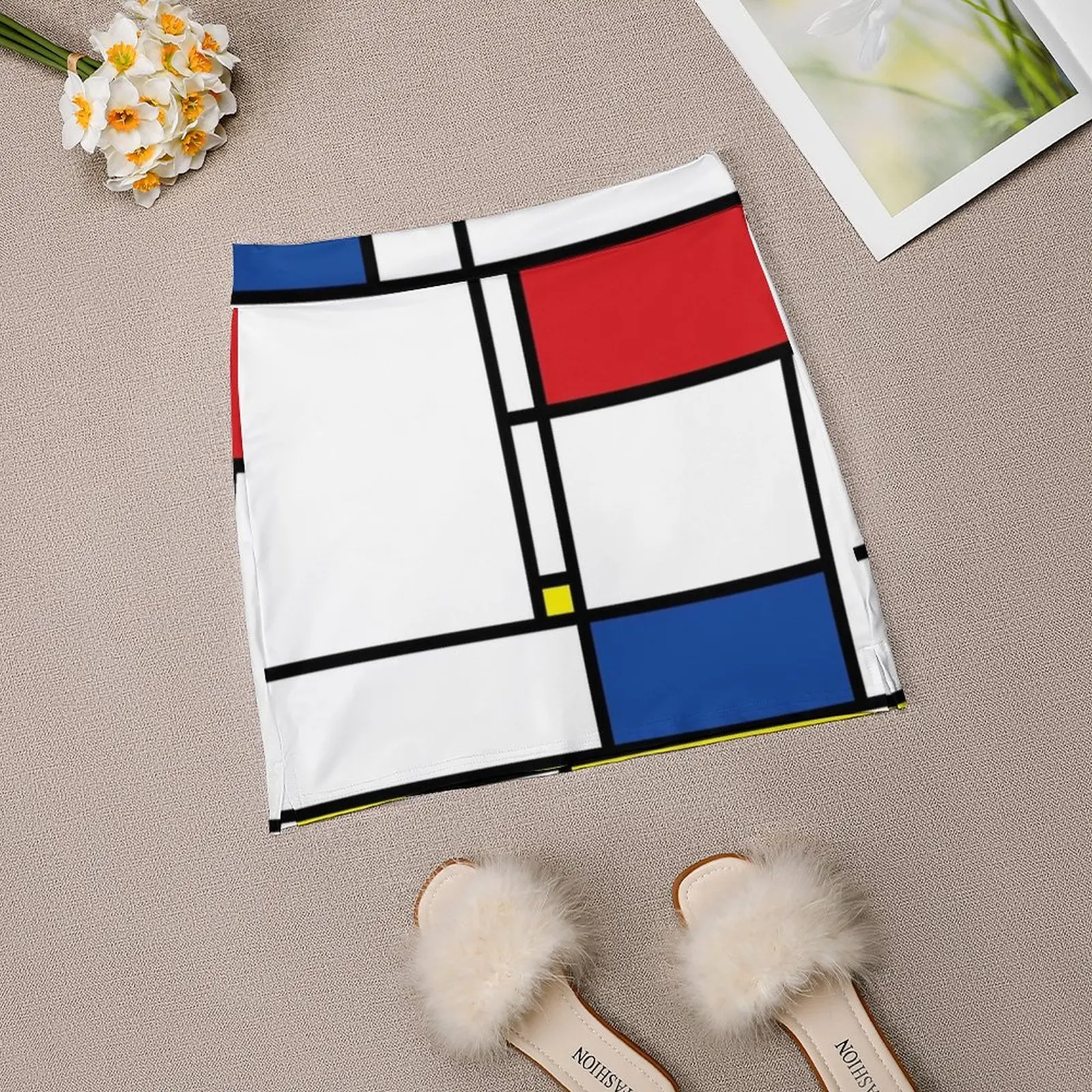 Mondrian Minimalista De Stijl Arte Moderna I.I ©   Fatfatin saia feminina esportiva saia com bolso moda estilo coreano saia