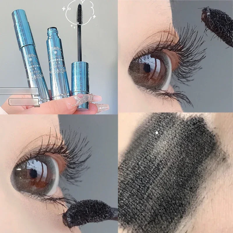 Waterproof Silk Fiber Lash Mascara Makeup Long Lasting Lengthening Curling Eyelashes Extension Black Mascara Eyelash Cosmetics