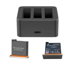 3 Slots/Dual Charger Battery Charger Batteies Charging/Battery Case/Box/Action Battery For DJI Osmo Action 1 Camera Accessories