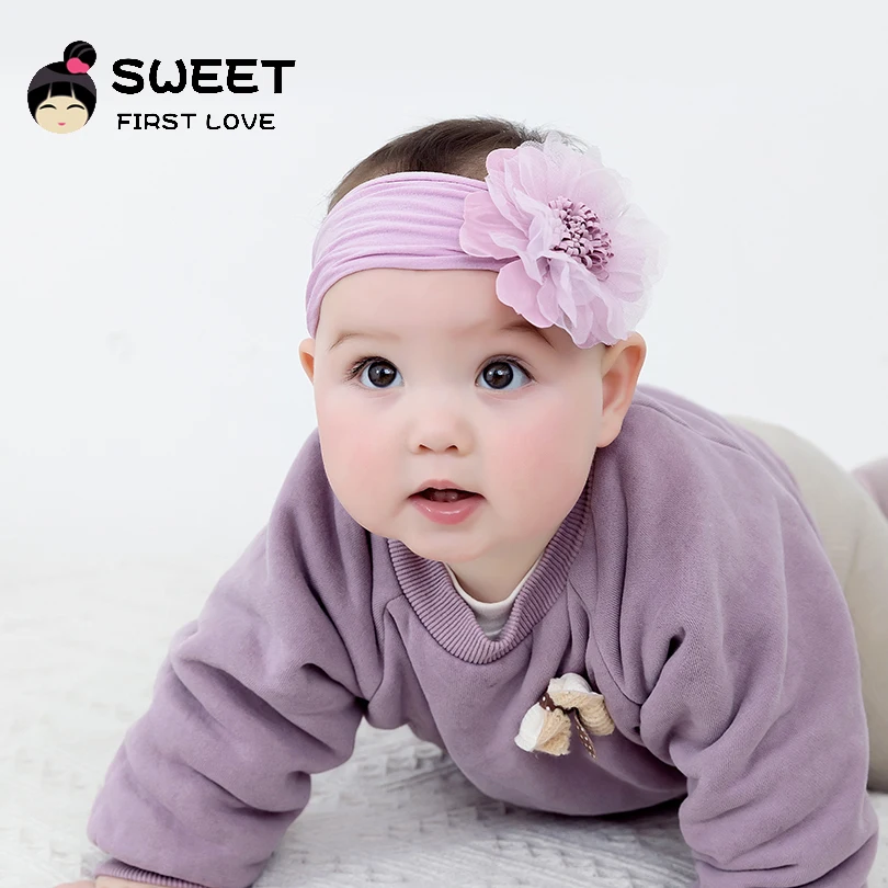 Chiffon Flower Baby Girls Headband Princess Children\'s Elastic Bands For Girl Hair Baby Accessories Newborn Photography Prop