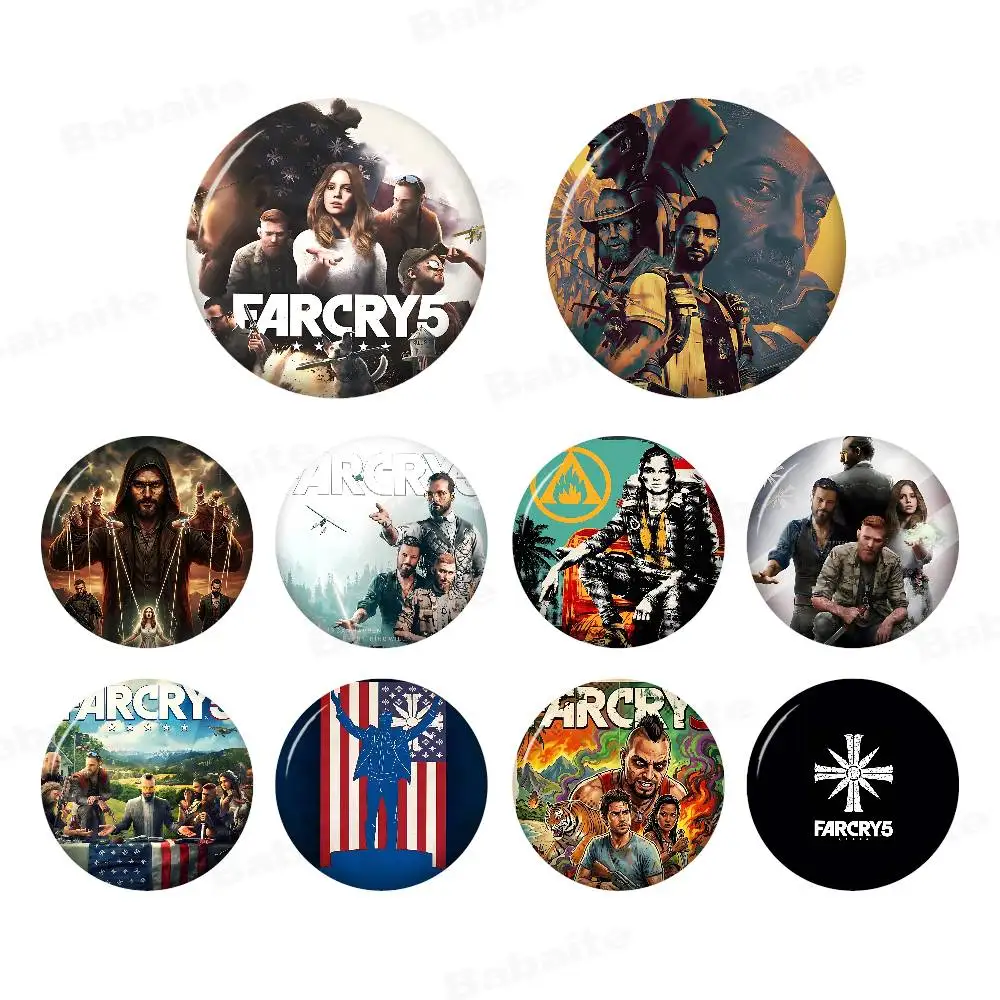 FPS Action shooting F-FarCry game Customizable Soft Button Pin For Women Creative Jewelry Funny Badge Cartoon Lover Hat