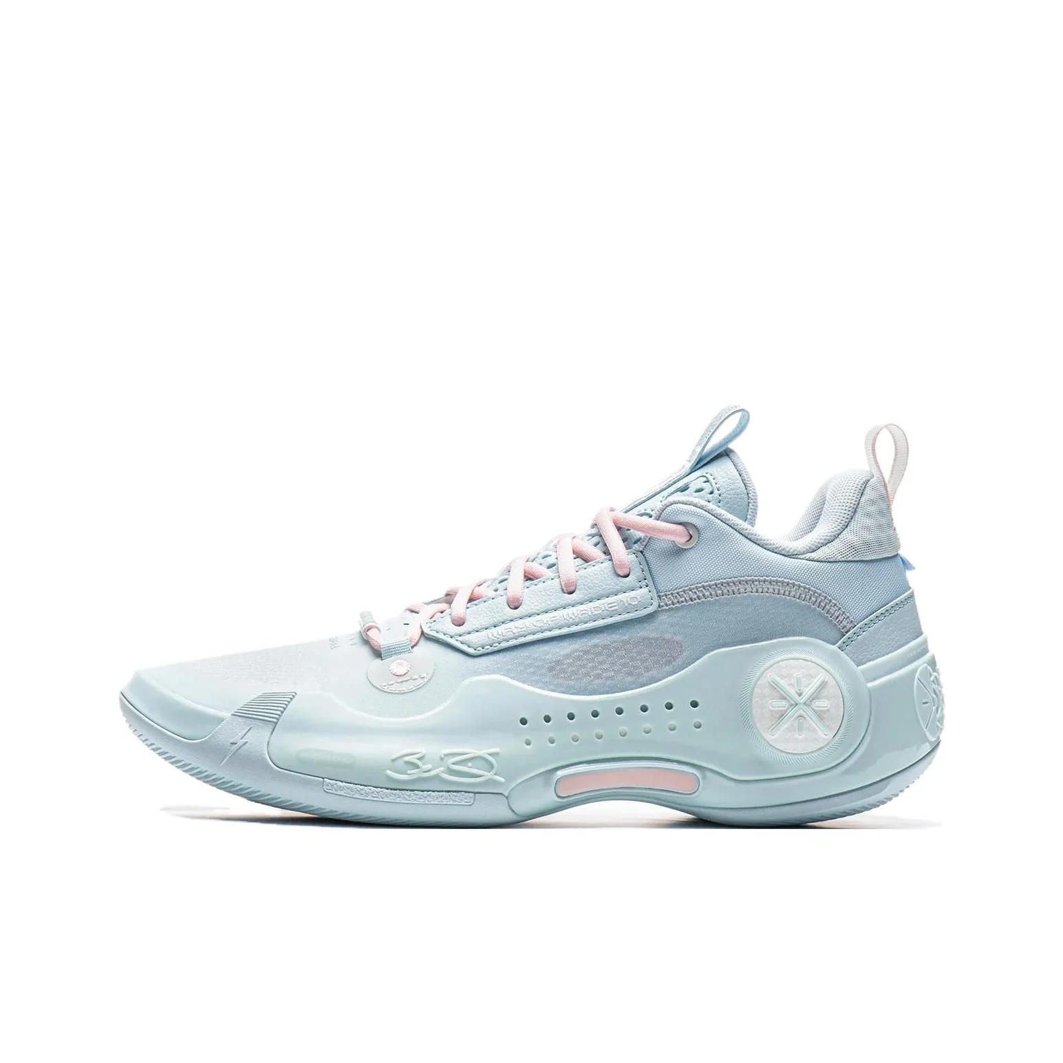 Li Ning Way Of Wade 10 Low Cushioning Slip Resistant Abrasion Resistant Low top Basketball Shoes Men's Gray Pink ABAS083-27