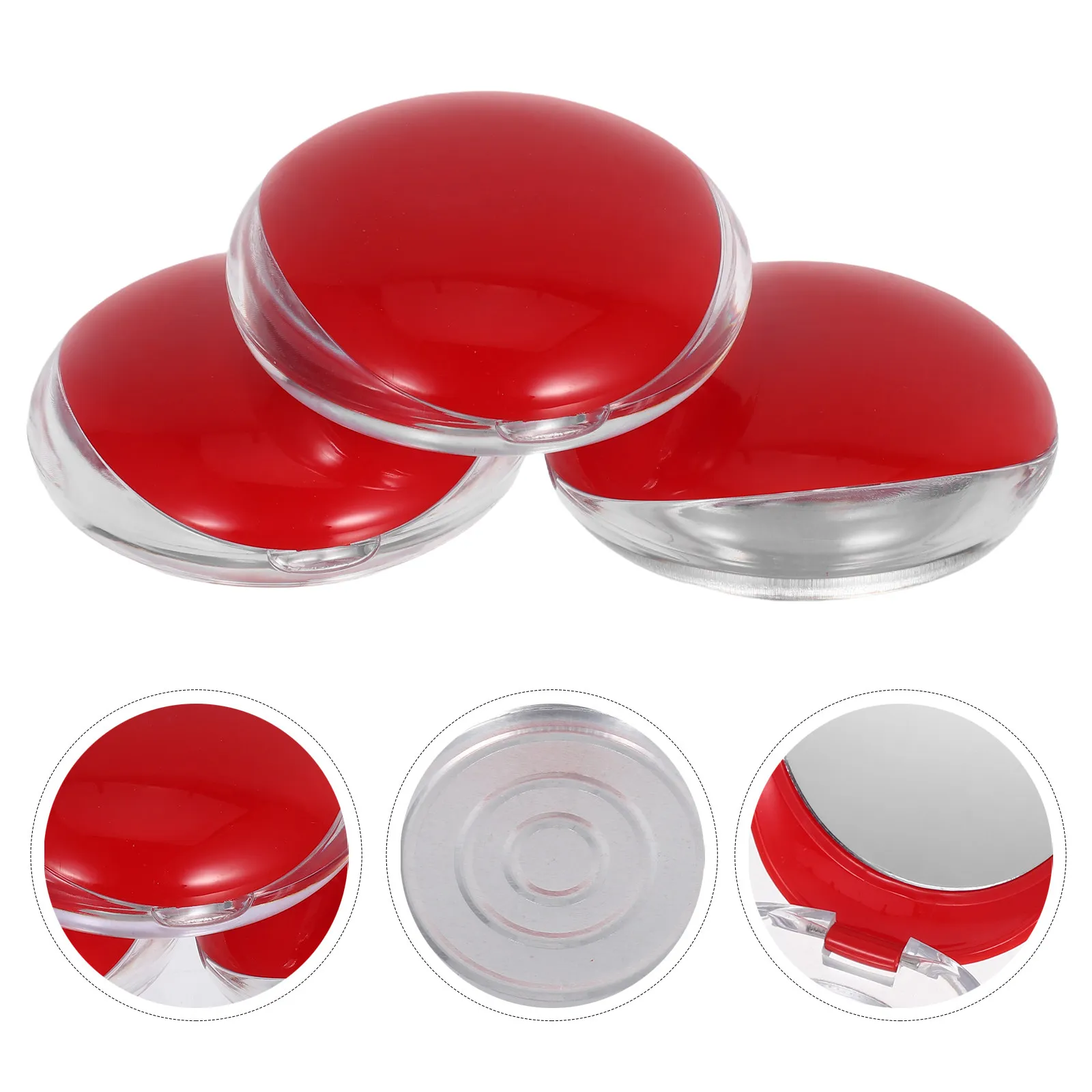 

3Pcs Makeup Storage Box Mirror Compact Case Refillable Lash Organizer Travel Powder Blush Holder Eyelash Storage