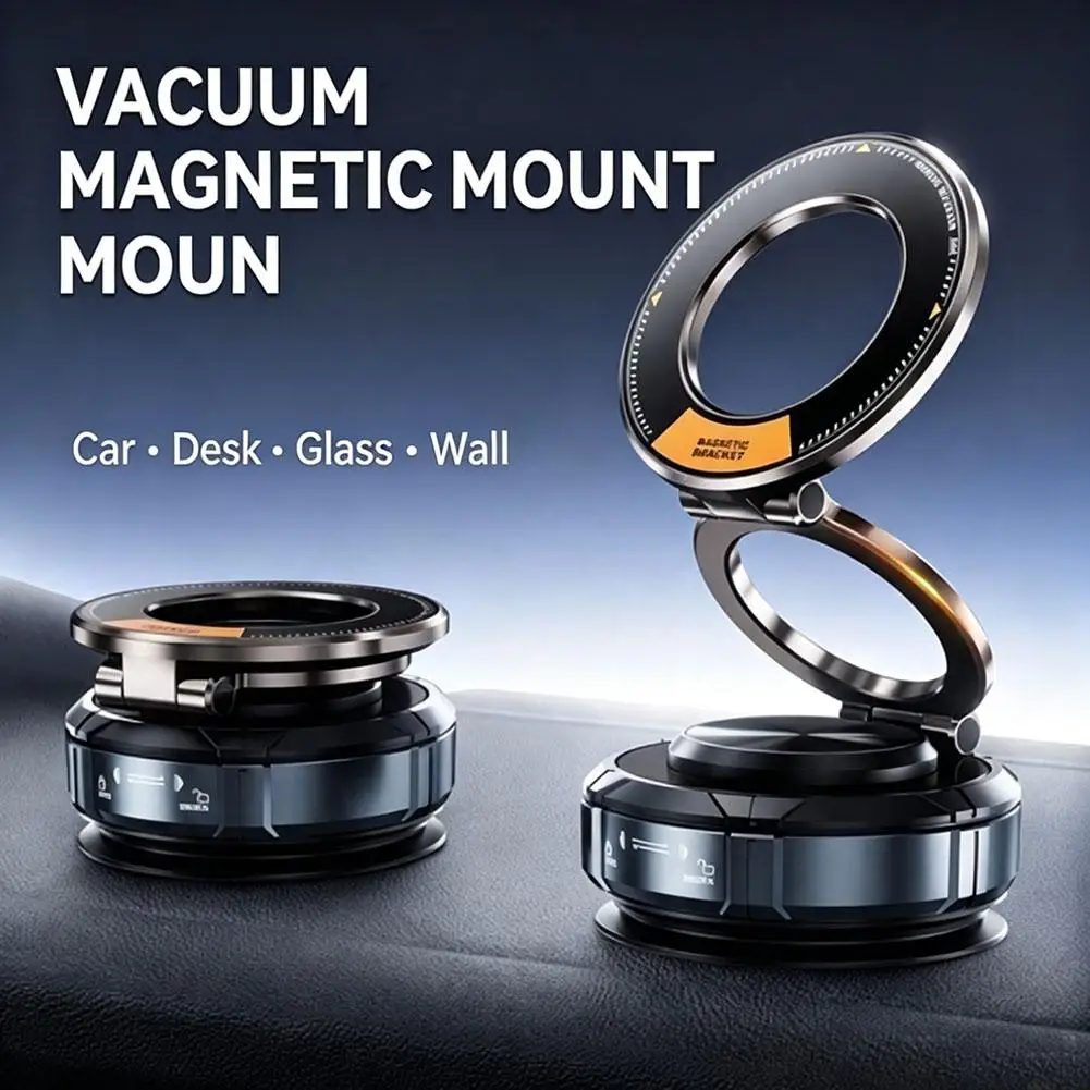 360 °Adjustable Vacuum Suction Phone Holder Magnetic Foldable Phone Mount For Car Desk Navigation Support Bracket