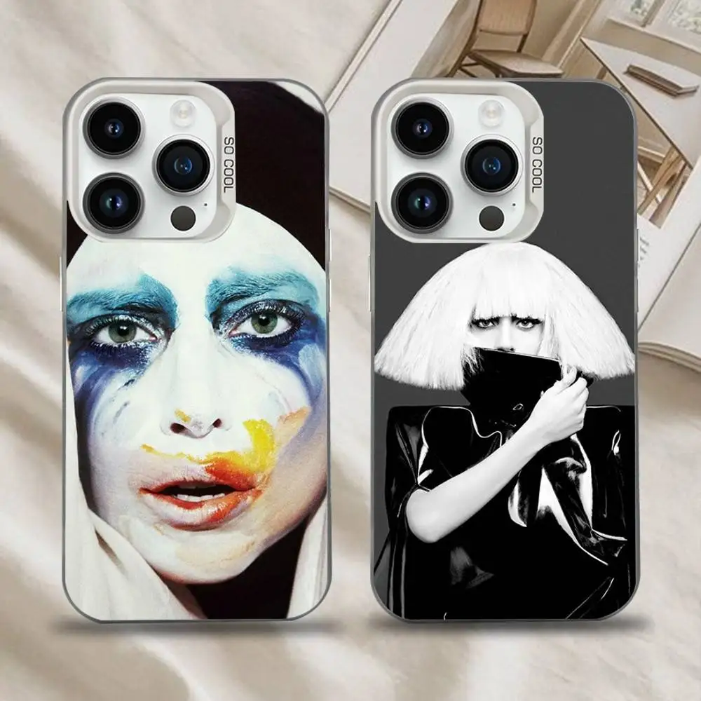 

Singer L-Lady G-Gaga Phone Case For iPhone 16,15,14,13,12,11,Mini,Pro,SE,MAX White Matte Shockproof Cover