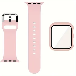 ANTHOUSE Sport Silicone Band and Case with Screen Protector for Apple Watch Series 7 Series 6 SE Series 5 Series 4