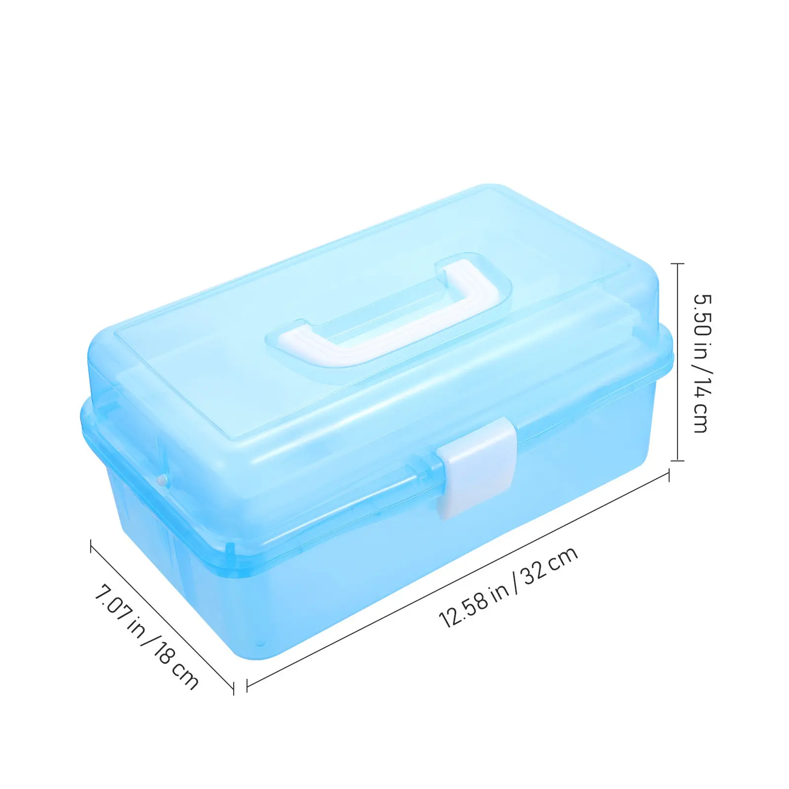 Portable Tool Box 3 Layer Plastic Storage Organizer with Handle for Home Repair Tools and Accessories