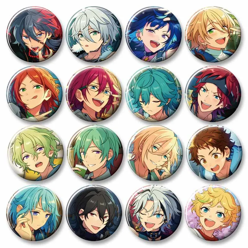 Ensemble Stars Round Badge Cartoon Idol Kiryu Kuro Kagehira Mika Icons Brooch Backpack Shirt Accessories Jewelry Gift for Friend
