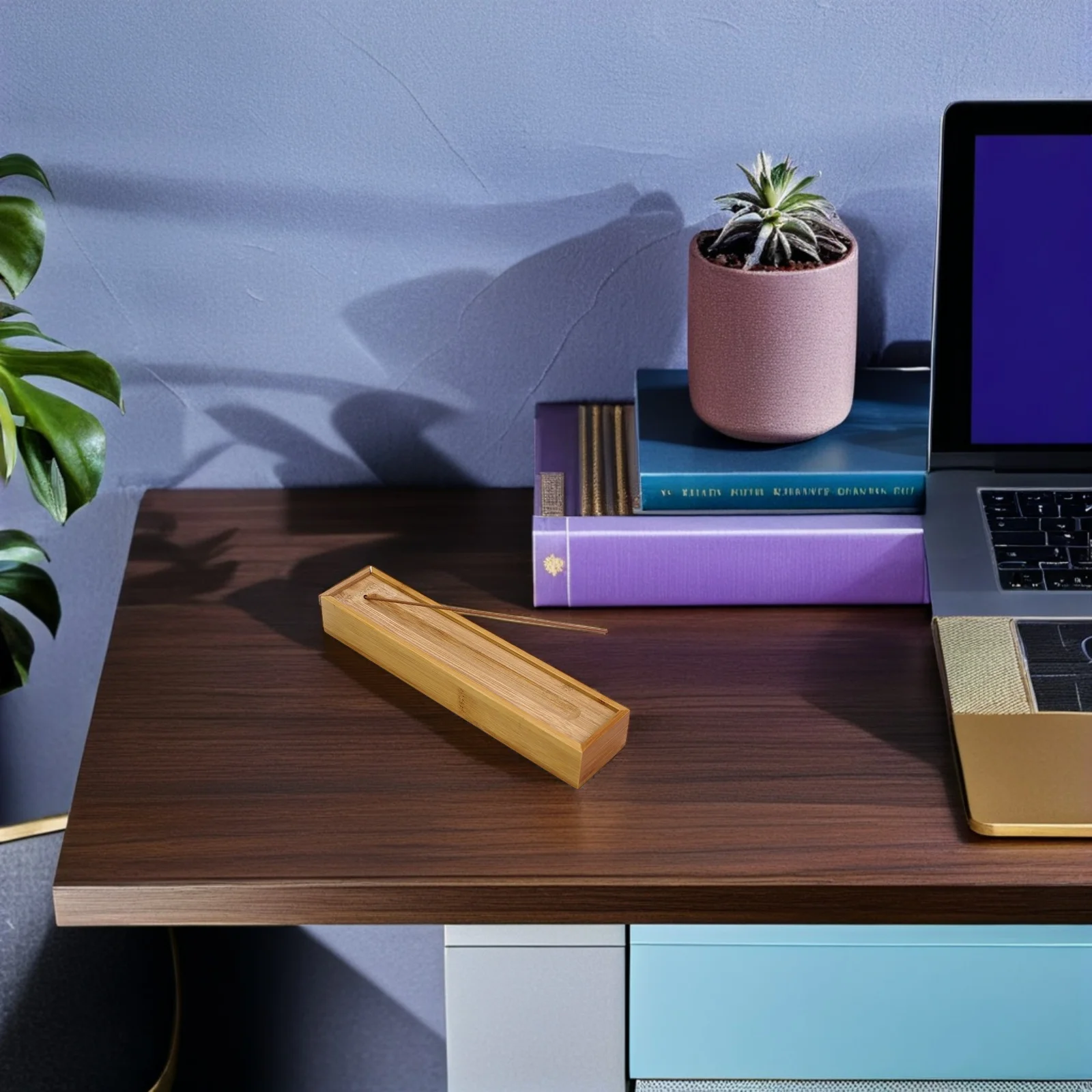 

1pc Bamboo Bamboo Incense Case Simple Incense Stick Holder Storage Case For Yoga Spa Bathroom Garden Stress Relief