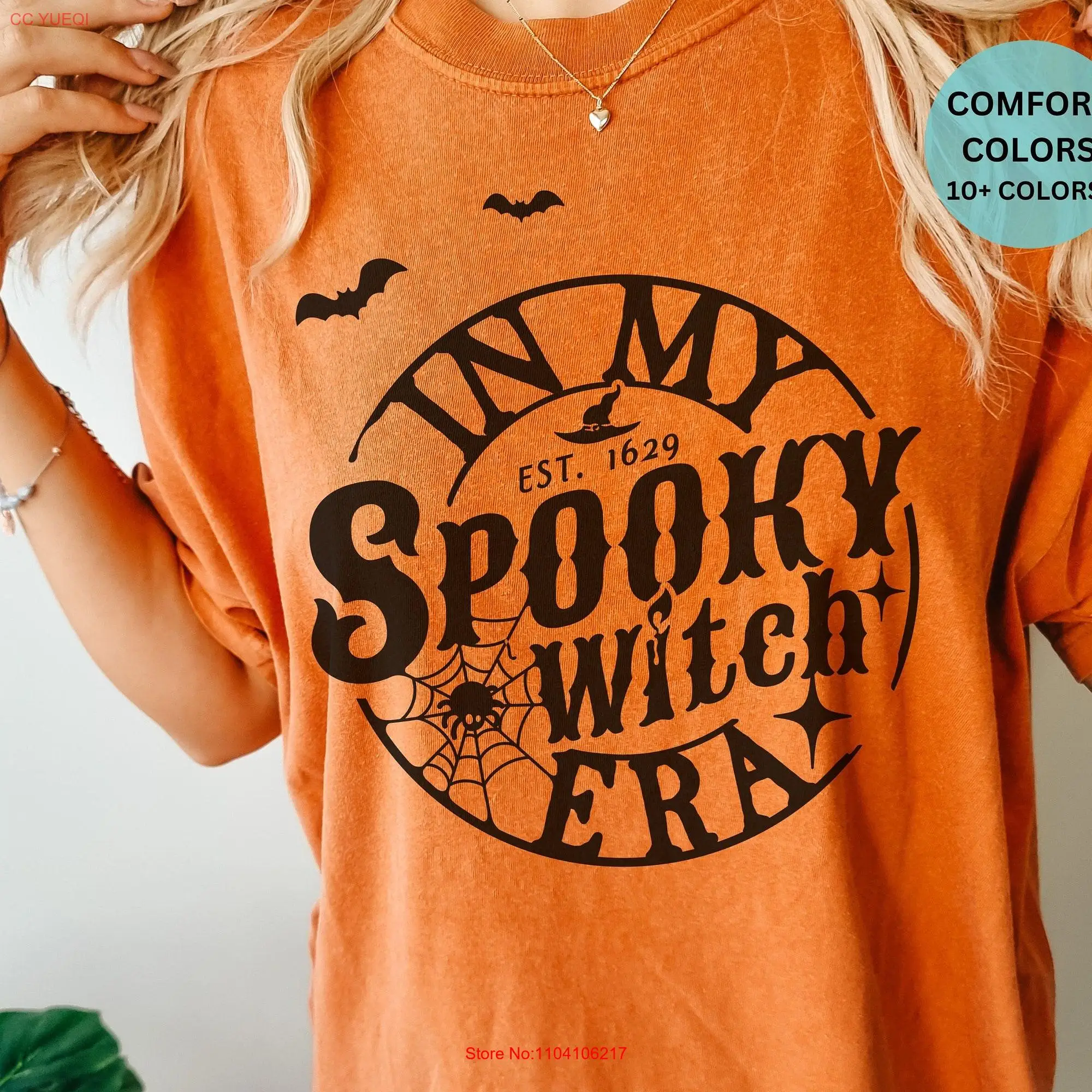 In My Spooky Era T Shirt Halloween Witch Funny Good Witchy Vibes Comfort Colors long or short sleeves