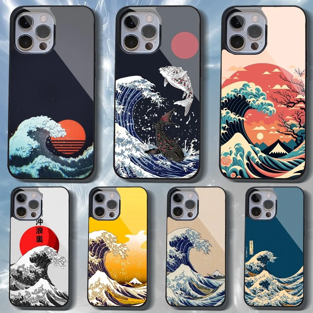 

The Great Wave Off Kanagawa Phone Case For IPhone 16 15 14 13 Pro Max 11 12 Mini Alex Mirror For Magsafe Wireless Charging Cover