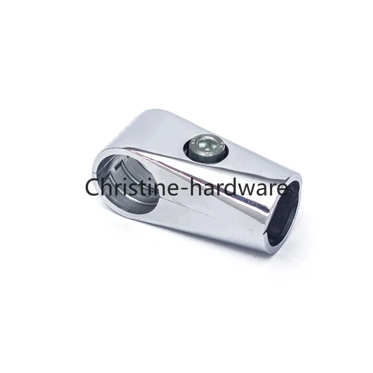 25mm Stainless Steel Pipe Connector Clothes Hanger Fittings Exhibition Frame Rack Fastener Joint 2pcs