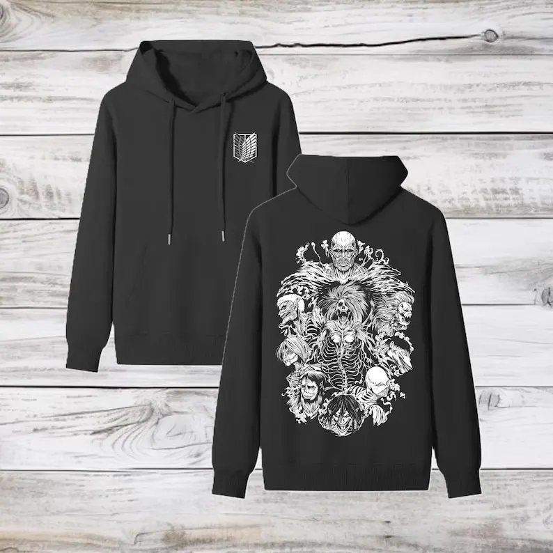 Attack on Titan Anime Classic Hoodie Attack on Titan Anime Hoodie Gift For Him