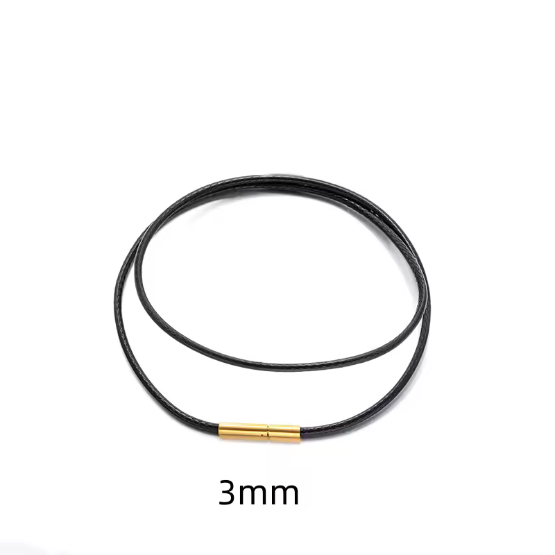 Black Genuine Leather Rope Necklace With Clasp Cord Chain Line String For DIY Pendant Jewelry Making Accessories Supplies Men - Image 28