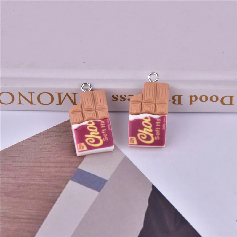 10pcs/lot Chocolate Resin Charms Pendants for DIY Jewelry Making Finding Accessories Handmade Earring Necklace Bracelet