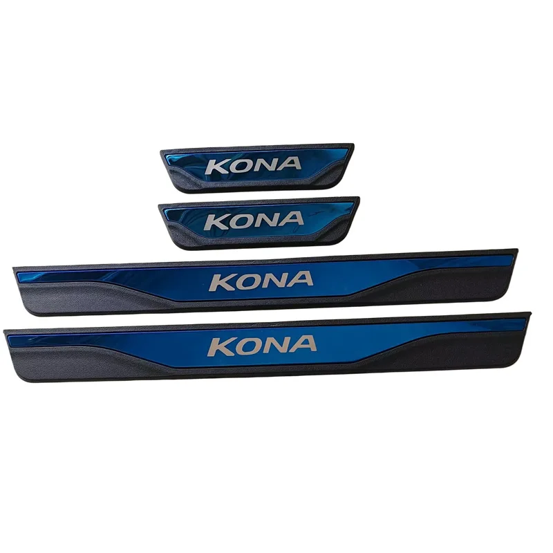 ABAIWAI For Hyundai Kona 2018 2019 2020 2021 2022 2023 2024 Car Door Sill Plate Strips Stainless Steel  Interior s Styling