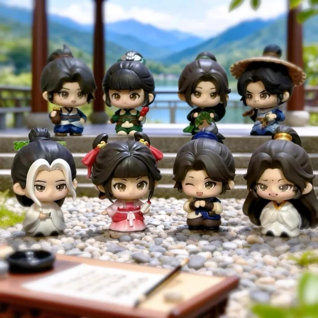 

The Sword Comes Q Version Series Blind Box The Sword Comes Mystery Boxes Модные игровые настольные украшения Qi Jingchun Аниме Подарки