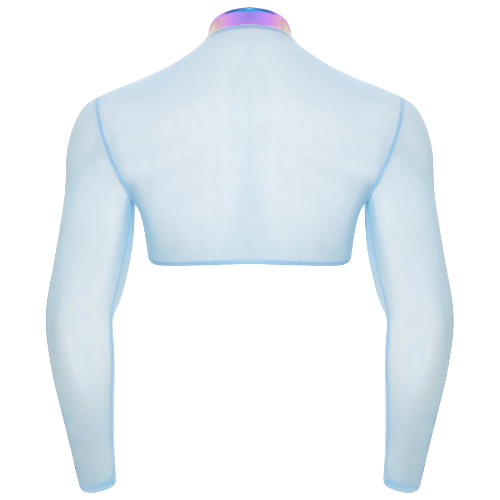 Mezze top trasparenti alla moda da uomo Top sportivi da allenamento in rete trasparente traspirante estiva Top metallizzato lucido per allenamento in palestra Fitness