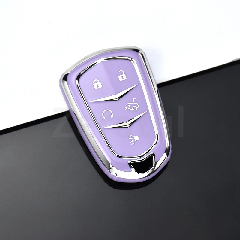 Car Key Case Cover for Cadillac ATS CT6 CTS DTS XT5 Escalade ESV SRX STS XTS 28T ELR 2014 2015 2016 2017 2018 Auto Shell Holder