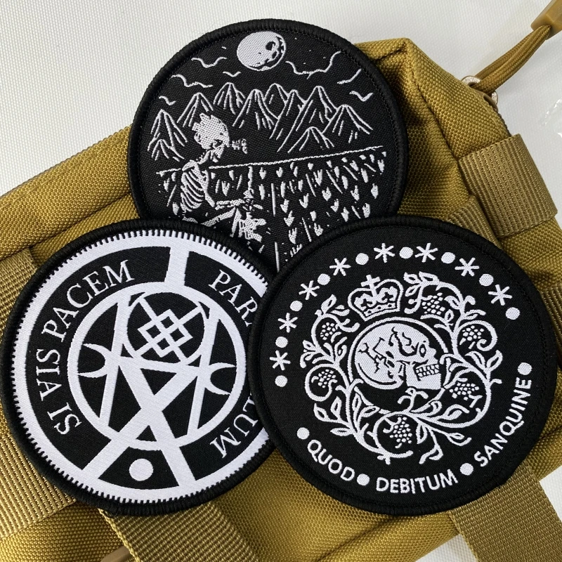 Skeleton Man Fabric Patches Skull Night Vision Device Patch Quod Hook and Loop SI VIS PACEM PARA BELLUM Tactical Stickers