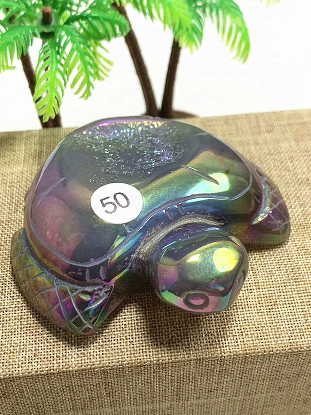 A1  Natural Agate Aura Hand Carved Multicolour Tortoise Polished Crystal Turtle Decor