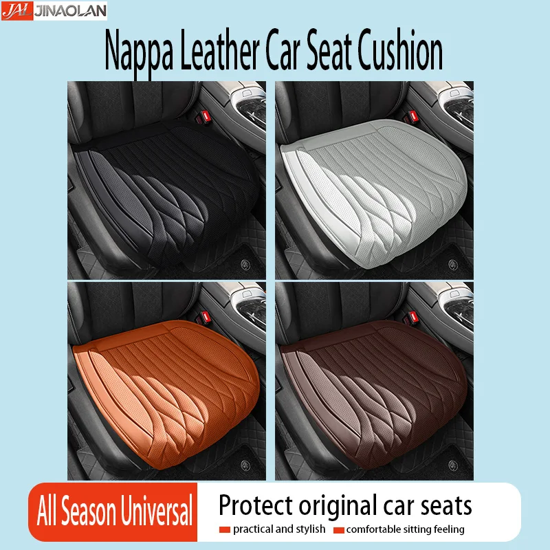 Universal Nappa Leather Seat Pads For Cars, Ultra Soft Texture, Four Seasons Compatible For Most Auto Models