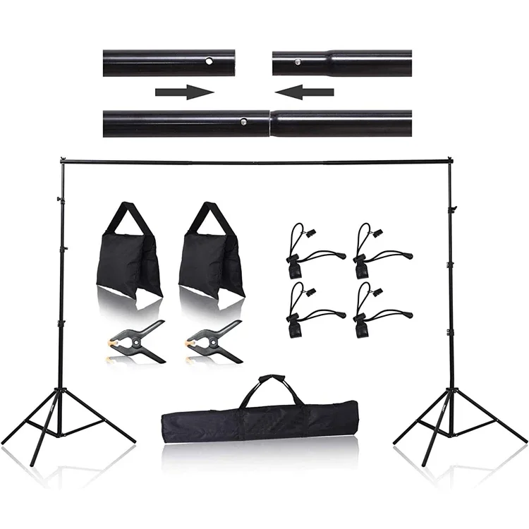 

Yiscaxia 8.5 X 10 Ft Photo Backdrop Stand Adjustable Photography Muslin Background Support System Stand for Photo Video Studio