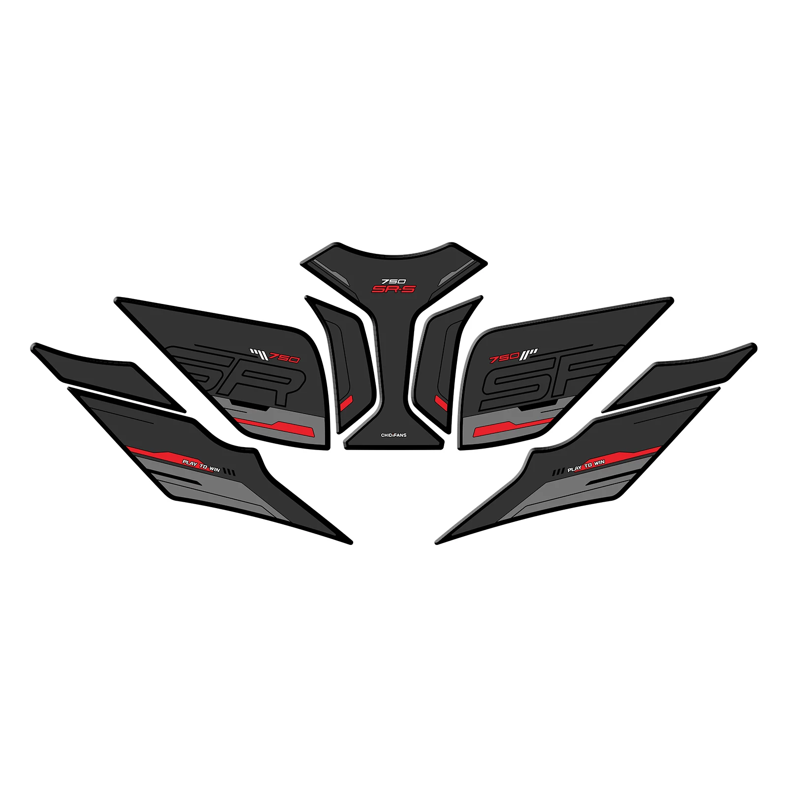 Suitable for 2025 CFMOTO 750SR-S Durable Rubber Tank Pad 3M Adhesive Anti-Yellowing Weatherproof UV-Resistant Mod Parts