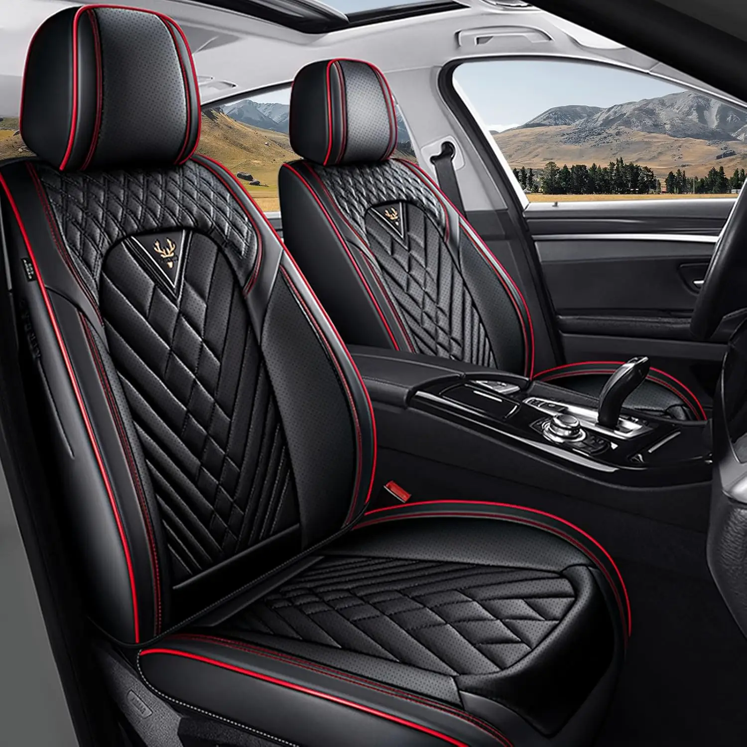 

Seat Covers Full Set for Honda Civic 2008-2025, Nappa Leather Seat Cover Full Coverage Car Seat Protector Waterproof Breathable