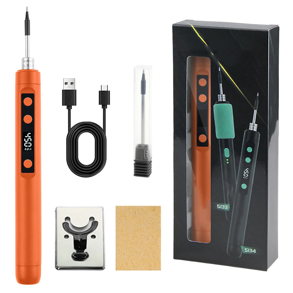 

Soldering Iron Kit Powered by USB Interface with Responsive Temperature Adjustment and Lightweight Build for Field and Bench Use